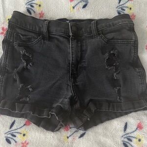 Hollister Black Distressed Denim Jean Shorts Size 5
